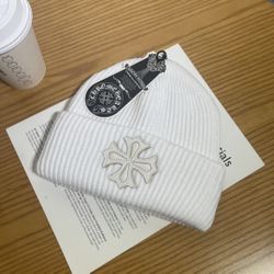 White chrome beanie