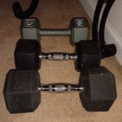 $55!!   3  Never used  dumbbells, 
1x 25Lb
2x 20LB