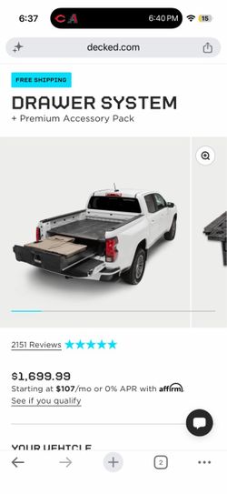 3rd gen Tacoma 6ft bed decked drawer system