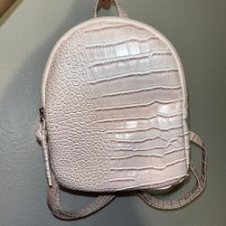 Small Pink Snake Skin Backpack