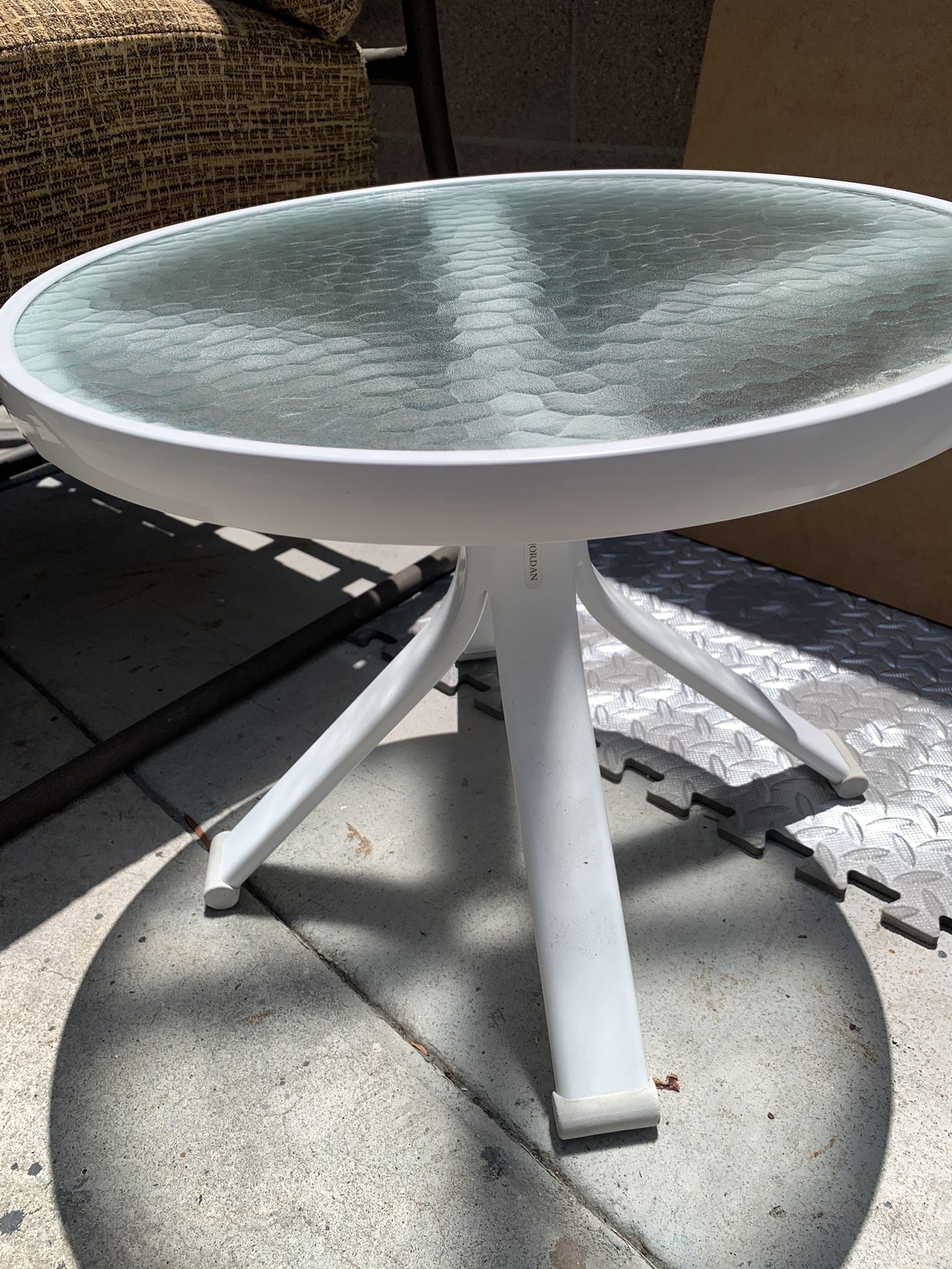 Small Outdoor Table Metal And Glass Top Like New From Ikea