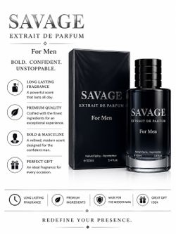 Savage Extrait de Parfum Spray for Men, Long Lasting, Regular Size 3.4 fl oz