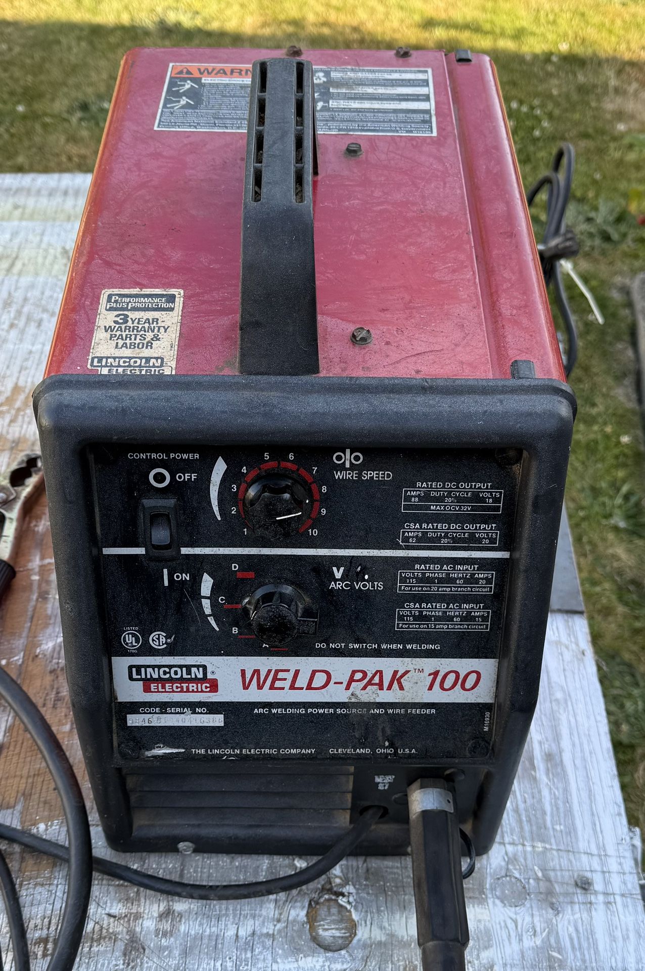 Lincoln Weld Pak 100 Flux Core Welder