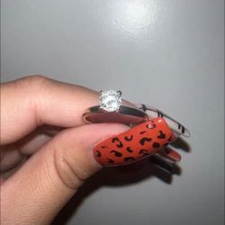 0.5 CT engagement ring 10k white gold size 7