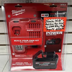 Milwaukee M18 18V Redlithium Forge Starter Kit W/ 8.0AH Battery & Rapid Charger New 