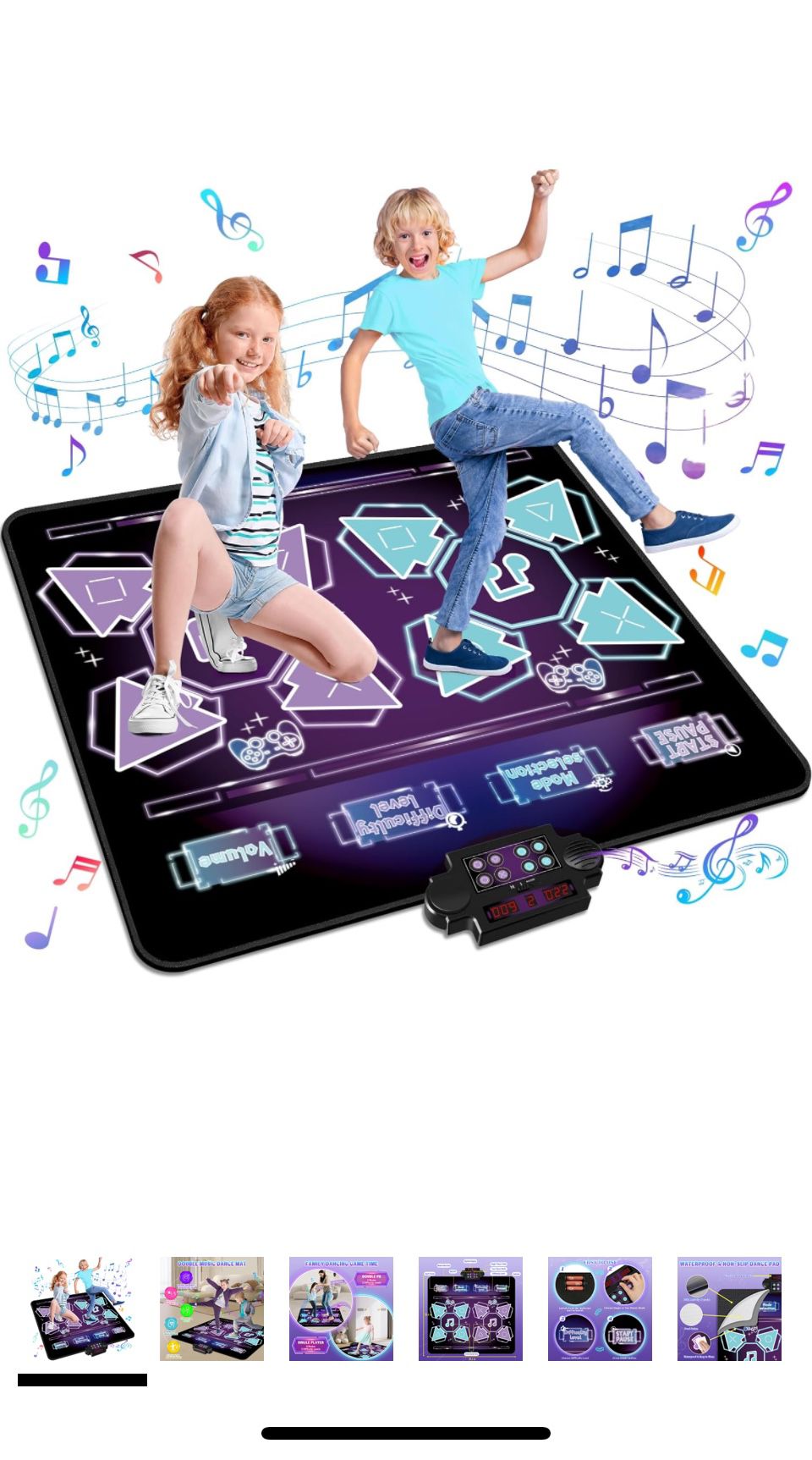 Double Dance Mat for Kids, Boys & Girls Toys Ages 3 4 5 6 7 8+ Year Old Gifts Ideas for Electronic Dance Challenge Palymat, Single & Double Player Gam