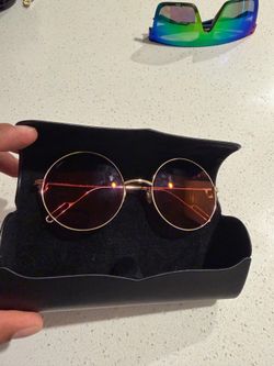 Real Cartier gold frame pink round sunglasses!
