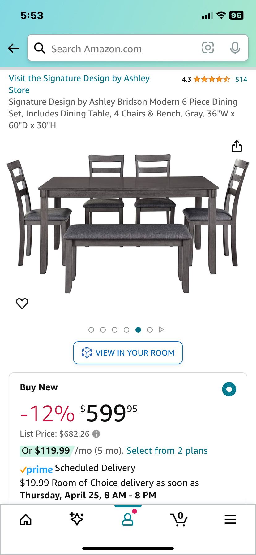 Dining Table, 4 Chairs & Bench