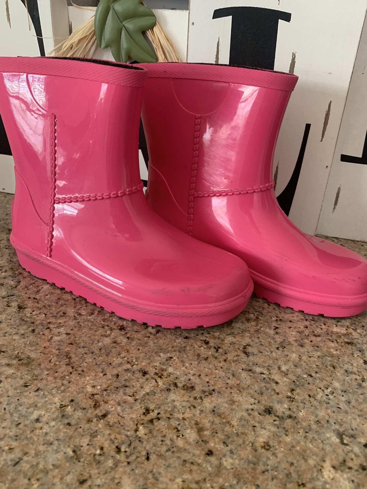 Used  Pink Size 12 Ugg Rain Boots $10