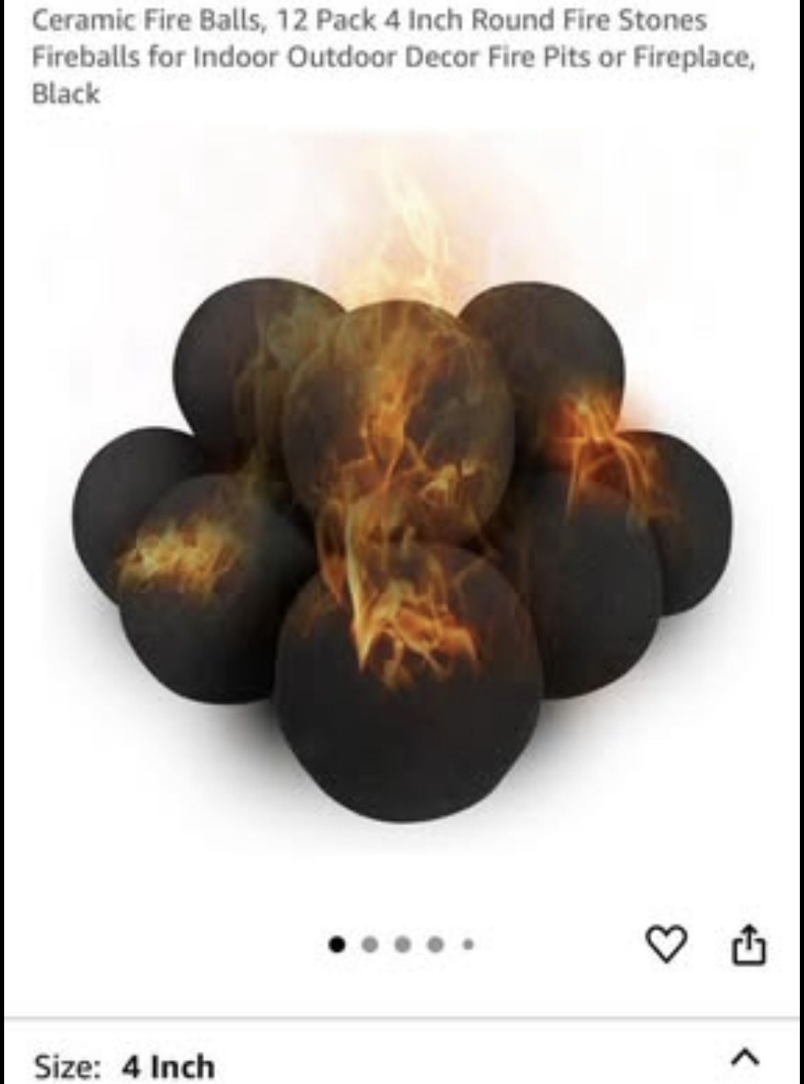 Ceramic Fire Balls, 12 Pack 4 Inch Round Fire Stones Fireballs for Indoor Outdoor Decor Fire Pits or
