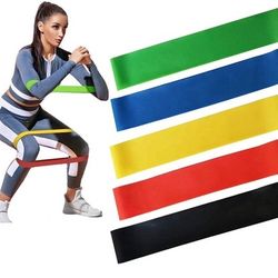 Resistance Loop Exercise Bands for Home Fitness, Stretching, Strength Training, Physical Therapy, Workout Bands (Set of 5)