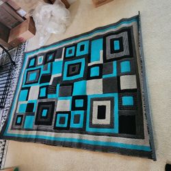 Blue Pattern Rug