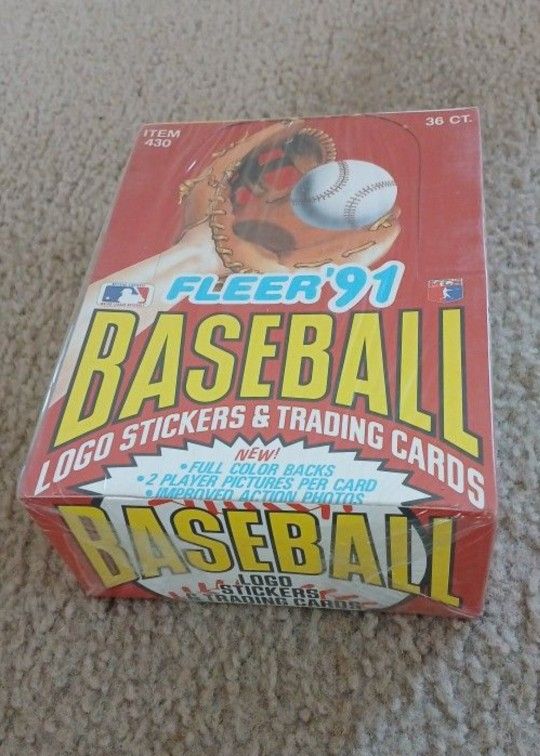 Vintage Baseball Cards Box Wax Packs 36 Never Opened 1991 Fleer Bo Jackson Nolan Ryan