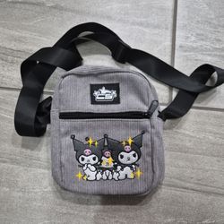 Kuromi Embroidered Adjustable Shoulder Bag