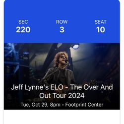 2 Tickets Jeff Lynne’s ELO Oct/29 Footprint Center 