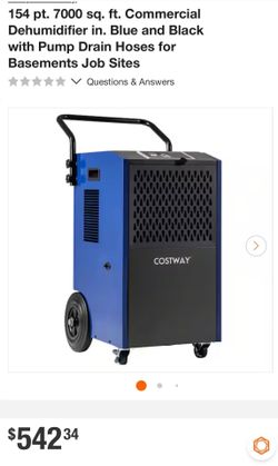 Costway 154 pt 7000 sq ft commercial dehumidifier