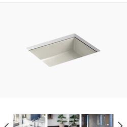 Verticyl rectangle undermount bathroom sink- sandbar 