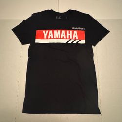 Pre Owned Excellent Yamaha Troy Lee Designs T Shirt Short Sleeve Printed Black Red Men Size Small