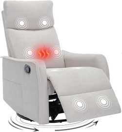 Trustyue Swivel Rocker Recliner Chair, 360° Swivel Recliner with Heat and Massage, Rocker Recliner