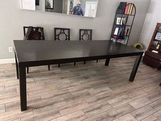 Dark Brown table (no chairs) 8ft long with removable leaf