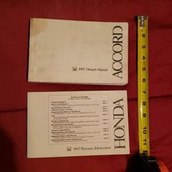 Honda Accord owners manual and warranty information booklet