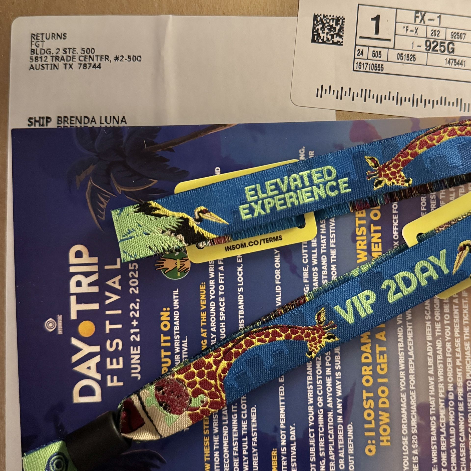 TWO VIP 2-day Wristbands
