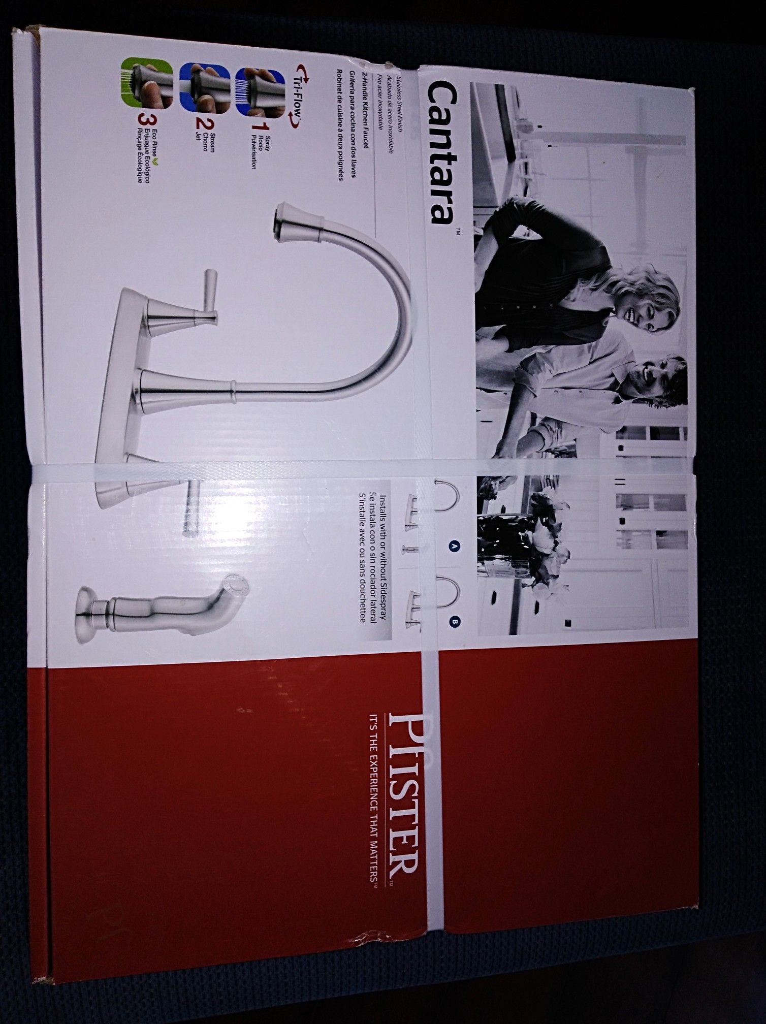 Pfister F-036-4CRS Cantara 2-Handle Side Sprayer Kitchen Faucet in Stainless Steel