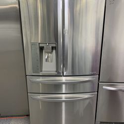 Lg 4 door stainless refrigerator with warranty