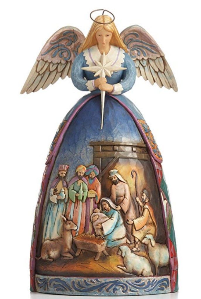 Statuetta Jim Shore Heartwood Creek - Croce A Due Lati Con Colomba E Giglio - Altezza 24,1 Cm