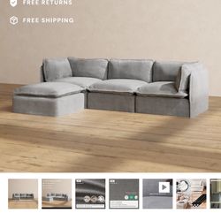 SLIPCOVER Anabei Plush Weave Ash