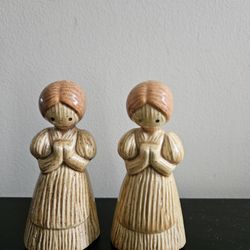Vintage Cornhusk Salt & Pepper Shaker Set