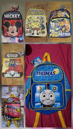 Paw Patrol, Cars, Thomas, Mickey Mouse or SpongeBob Backpack Each $25