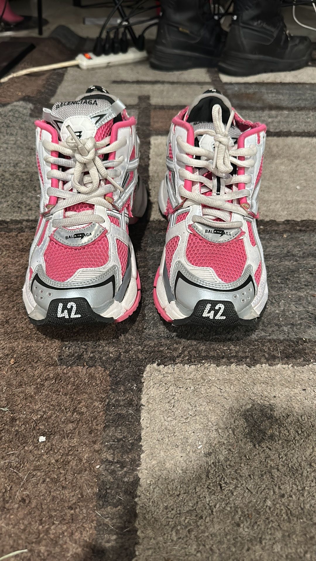 Balenciaga Runner Sneakers 'White Pink Grey Mesh and Nylon'
