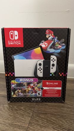 Nintendo Switch OLED – White + Mario Kart Deluxe
