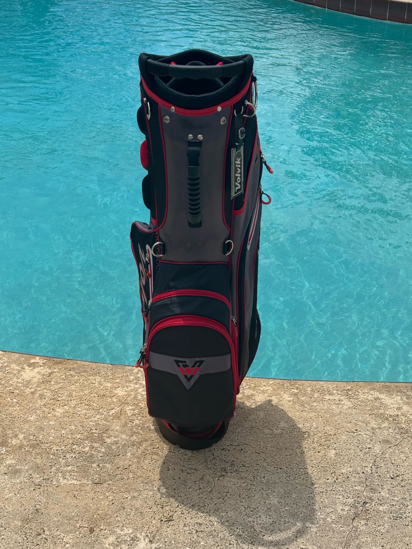 Volvik 7 way Golf bag red black gray