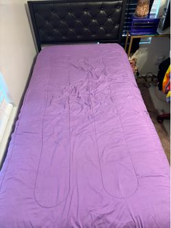 Twin bed metal frame and mattress