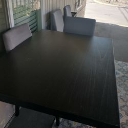 Pub height dining table with 4 chairs