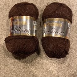 2 Skeins Patons Brilliant Yarn 