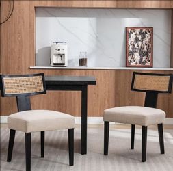 2 Curved Back Farmhouse Dining Chairs