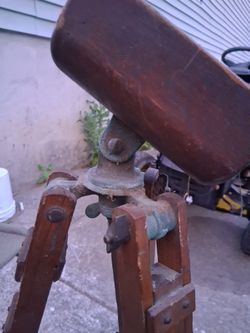 Late 19th Century Early 20th Century Antique A.S. Aloe wooden tripod for a transit level ( Surveying Equipment)