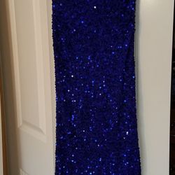 Long blue and silver sequined formal or prom dress size 4. $70.00. Must meet in Eagan or Inver Grove Heights, cash only