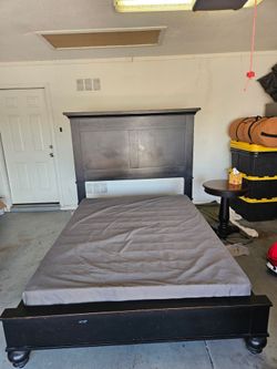 Queen Bed frame with end table