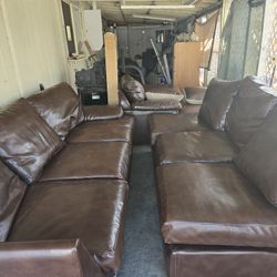 Naugahyde Brown Sectional
