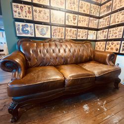 Leather Chesterfield Couch 