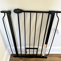 Baby Gate With Pet Door And Foot Pedal To Open 