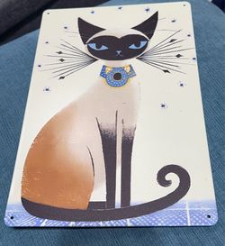 Retro siamese cat wall art