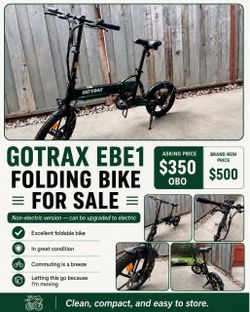Gotrax EBE 1 foldable Bike great condition