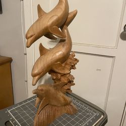 Wood Dolphin Carving