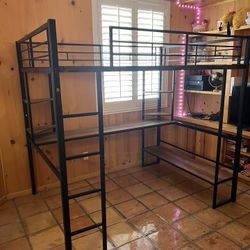 Full Size Loft Bed With Desk Underneath 