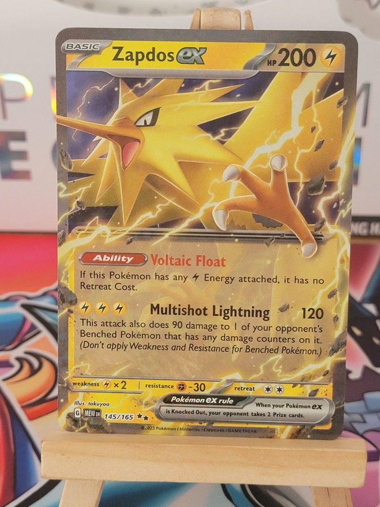 POKEMON Zapdos EX 145/165 Double Rare Holo Mint